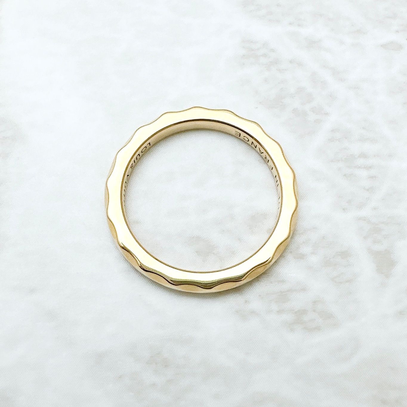 Louis Vuitton Monogram Infini Yellow Gold Ring 49 Approx