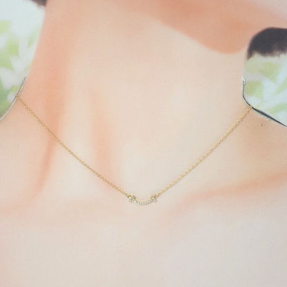 Tiffany & Co Smile Pendant Mini Necklace 18K Yellow