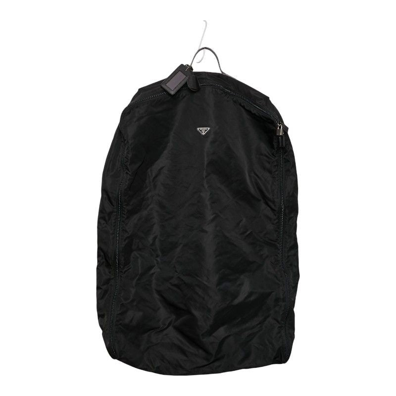 Prada Triangle Logo Plate Garment Case Garment Cover Black Nylon Women's Prada