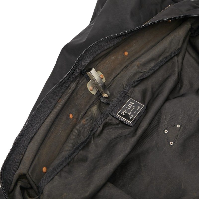 Prada Triangle Logo Plate Garment Case Garment Cover Black Nylon Women's Prada