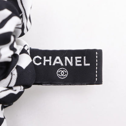 Chanel Ribbon Scrunchie Coco Mark Silk Black White Women's Other Accessories