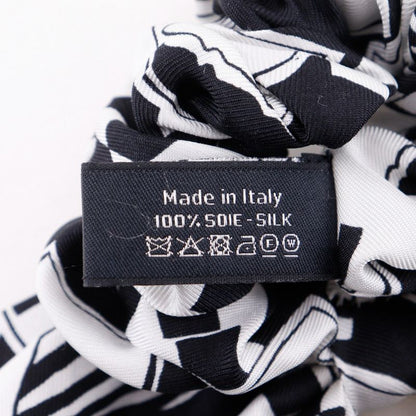 Chanel Ribbon Scrunchie Coco Mark Silk Black White Women's Other Accessories