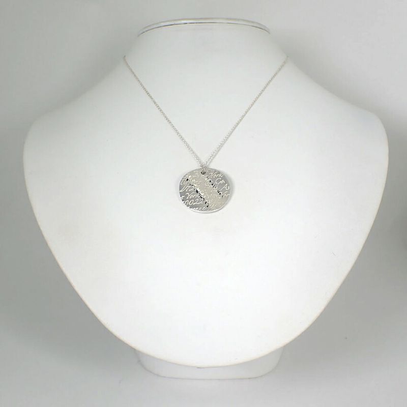 Tiffany & Co 925 Notes Round Pendant Necklace j109-9