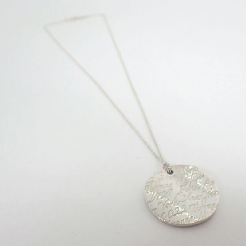Tiffany & Co 925 Notes Round Pendant Necklace j109-9