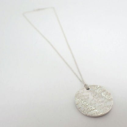 Tiffany & Co 925 Notes Round Pendant Necklace j109-9
