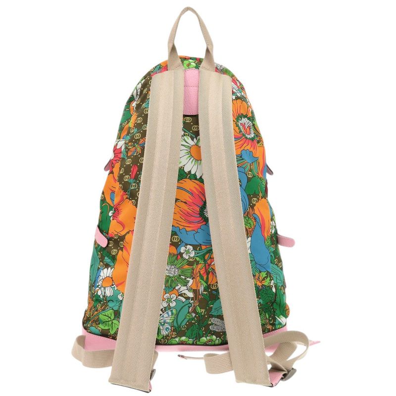 Gucci North Face Collaboration 650288 Nylon Leather Pink Backpack Daypack 1548