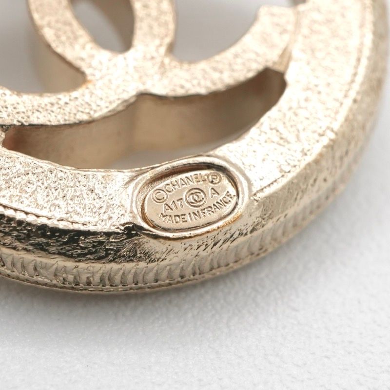 Chanel Earrings Earring Gold Coco Mark Pearl