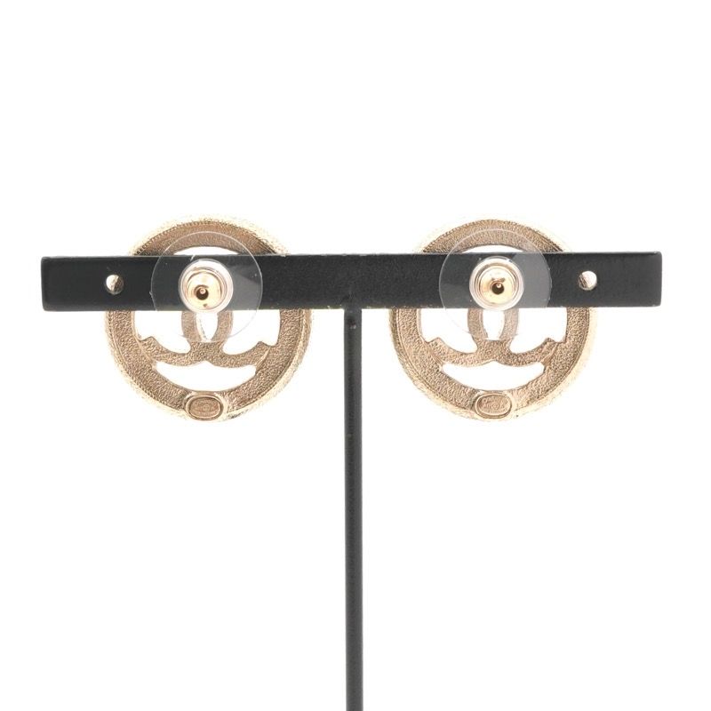 Chanel Earrings Earring Gold Coco Mark Pearl