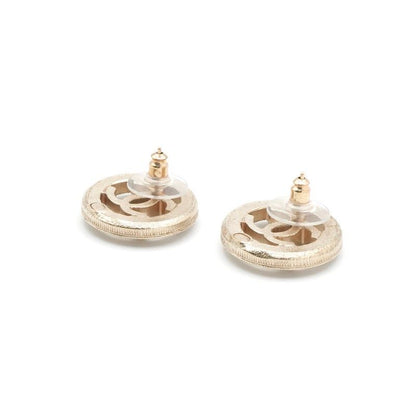 Chanel Earrings Earring Gold Coco Mark Pearl