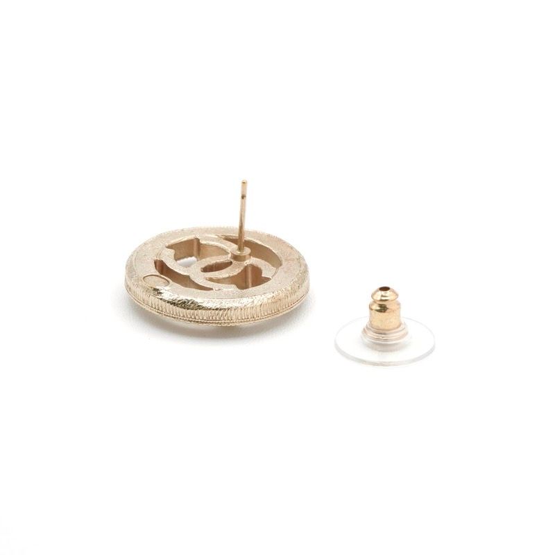 Chanel Earrings Earring Gold Coco Mark Pearl