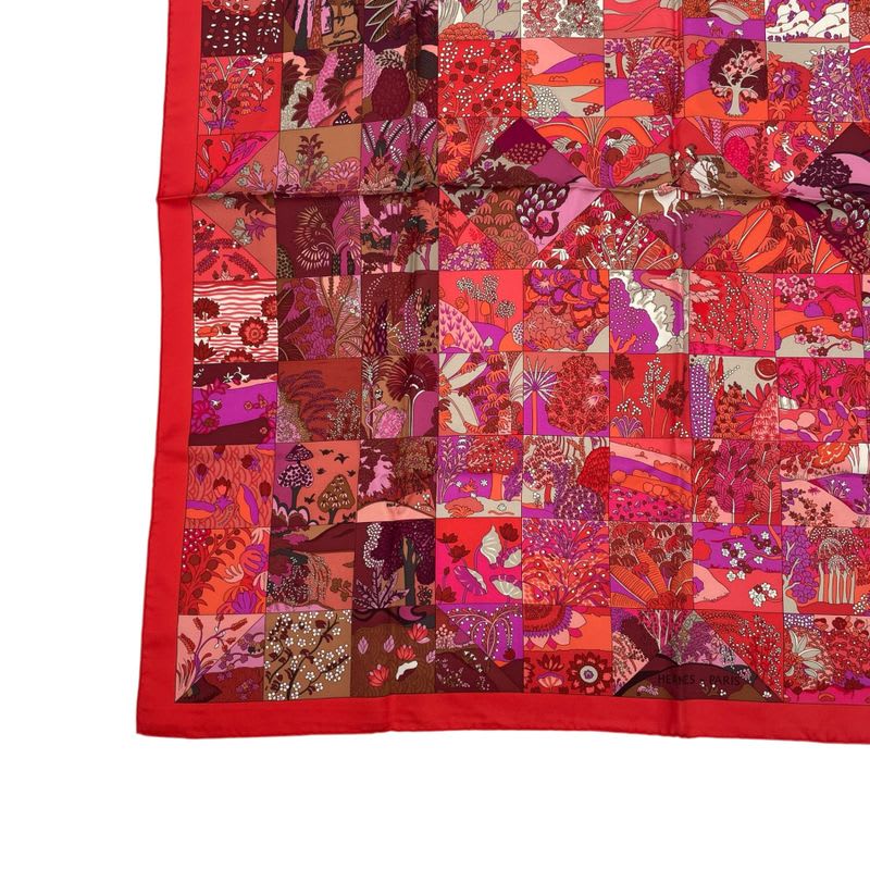 Hermes Scarf Carre 90 Silk Tout En Quilt Red