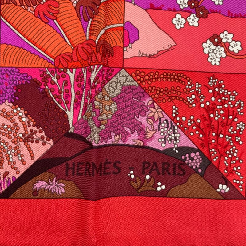 Hermes Scarf Carre 90 Silk Tout En Quilt Red