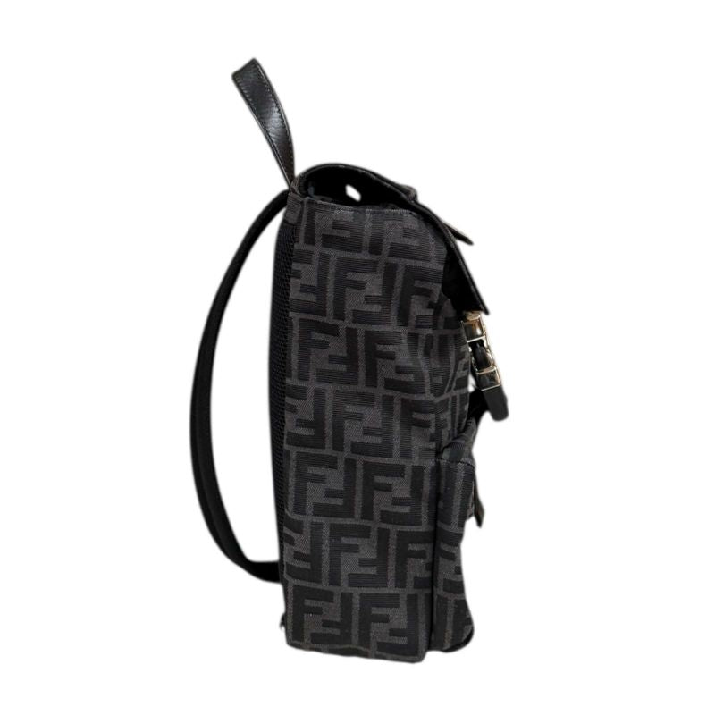 Fendiness Small Backpack Zucca Body Bag Fabric 7vz067 Black Men's Fendi Used