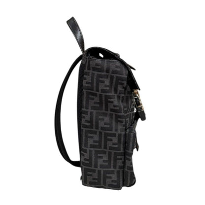 Fendiness Small Backpack Zucca Body Bag Fabric 7vz067 Black Men's Fendi Used