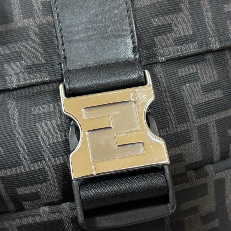 Fendiness Small Backpack Zucca Body Bag Fabric 7vz067 Black Men's Fendi Used