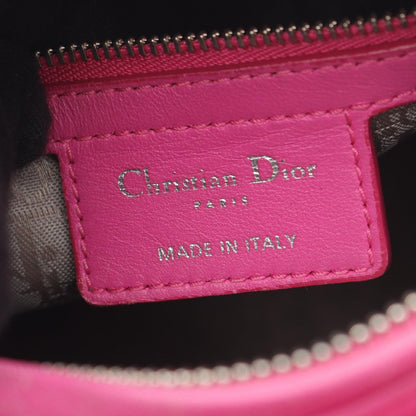 Dior Handbag Lady Dior Cannage Pink Leather Lady Dior Cannage 2way Tote Ladies