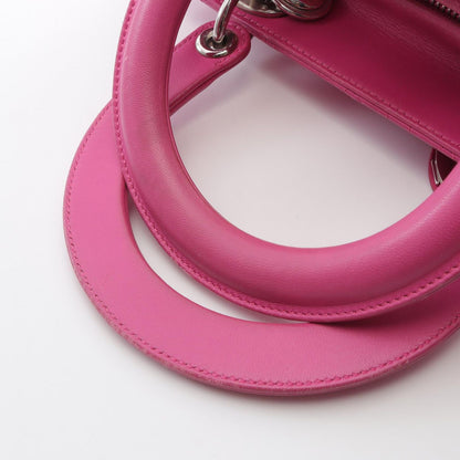 Dior Handbag Lady Dior Cannage Pink Leather Lady Dior Cannage 2way Tote Ladies