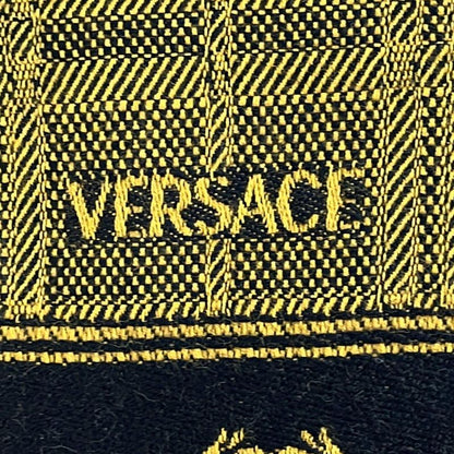 Versace Like Scarf - Black And Dark Yellow Wool