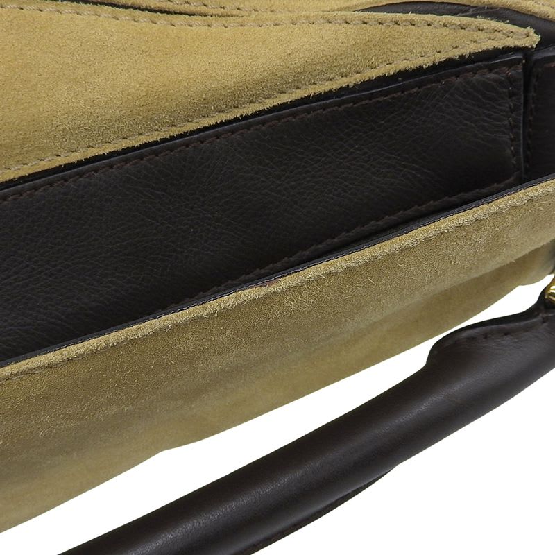 Loewe Puzzle Shoulder Suede Beige Bag