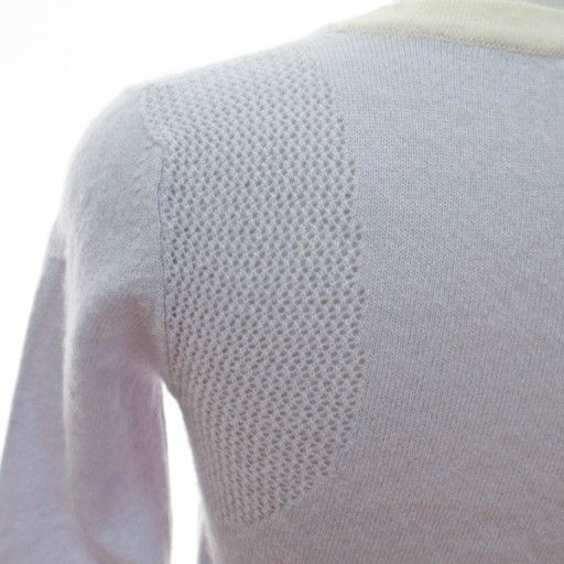 Chanel 03P Cashmere Long Sleeve Knitted Sweater Cut and Sewn 38 Sac Blue 1204 - MNK3