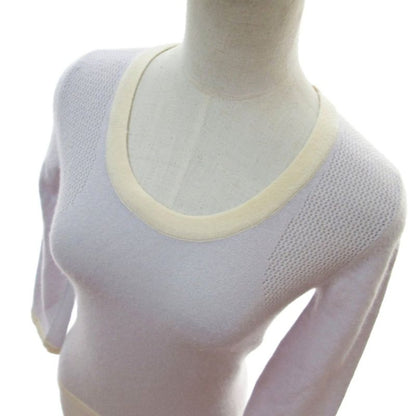 Chanel 03P Cashmere Long Sleeve Knitted Sweater Cut and Sewn 38 Sac Blue 1204 - MNK3