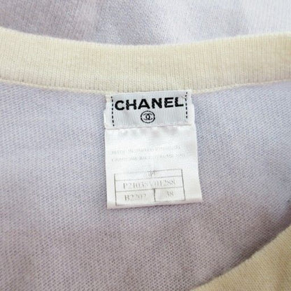 Chanel 03P Cashmere Long Sleeve Knitted Sweater Cut and Sewn 38 Sac Blue 1204 - MNK3