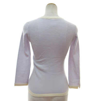 Chanel 03P Cashmere Long Sleeve Knitted Sweater Cut and Sewn 38 Sac Blue 1204 - MNK3