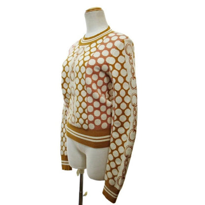 Hermes D'ancre And D'ancre Long Sleeve Knitted Sweater Cut and sewn Dotted Wool 36 Yellow Mustard 1202 - MNK3
