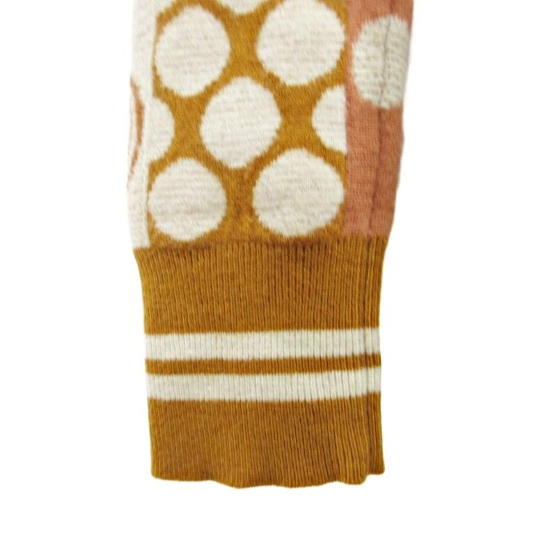 Hermes D'ancre And D'ancre Long Sleeve Knitted Sweater Cut and sewn Dotted Wool 36 Yellow Mustard 1202 - MNK3