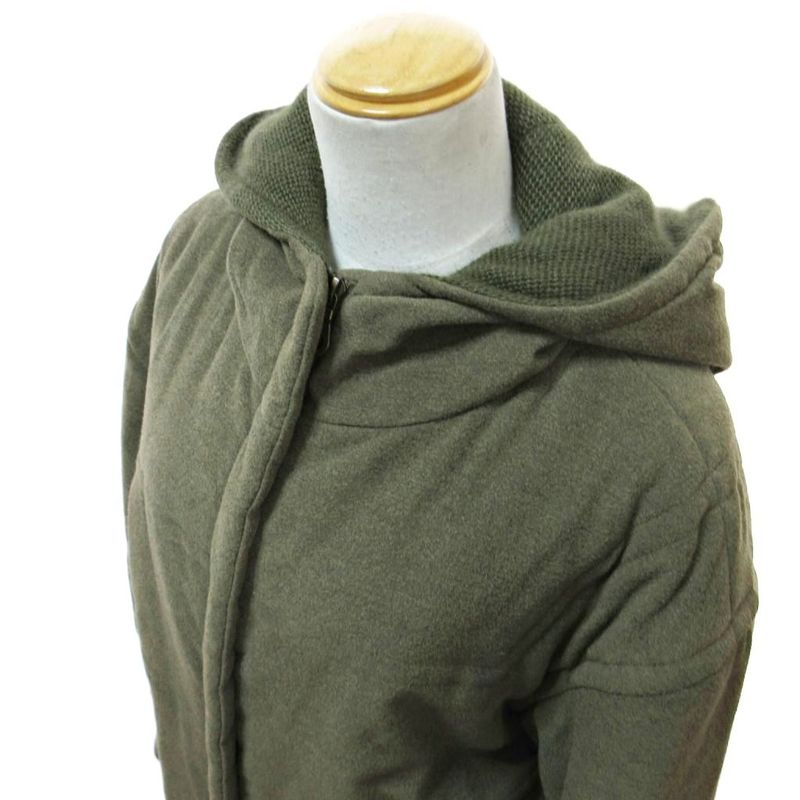 Chanel 99A P13881 Mohair Wool Hooded Down Coat Jacket 38 Khaki Green 1203 - MNK3