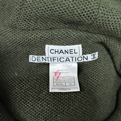 Chanel 99A P13881 Mohair Wool Hooded Down Coat Jacket 38 Khaki Green 1203 - MNK3
