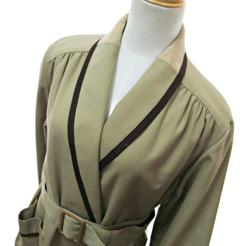 Christian Dior Christian Dior Vintage Wool Lined Belted Coat Jacket 11 Beige