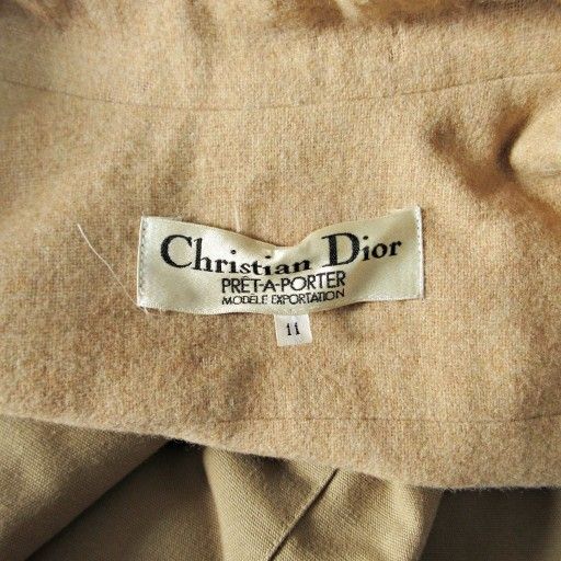 Christian Dior Christian Dior Vintage Wool Lined Belted Coat Jacket 11 Beige