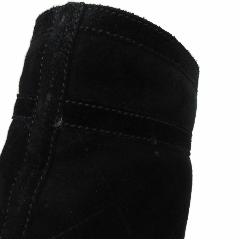 Chanel Matelasse Mouton Long Boots Coco Mark G26557 Leather 35 Black Black