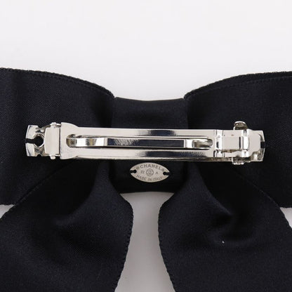 Chanel Ribbon Here Mark Satin Black 22a Ladies Barrette