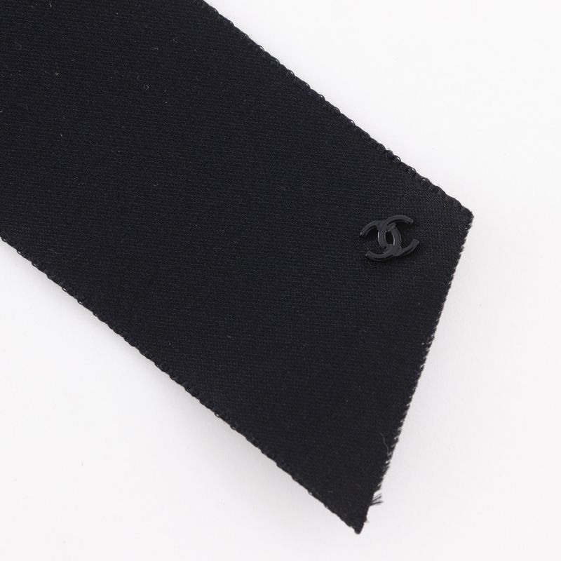 Chanel Ribbon Here Mark Satin Black 22a Ladies Barrette
