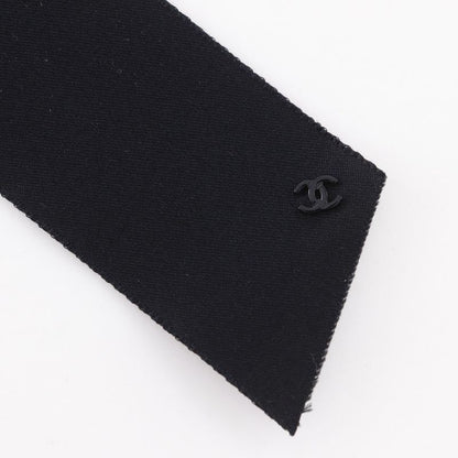 Chanel Ribbon Here Mark Satin Black 22a Ladies Barrette
