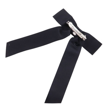 Chanel Ribbon Here Mark Satin Black 22a Ladies Barrette