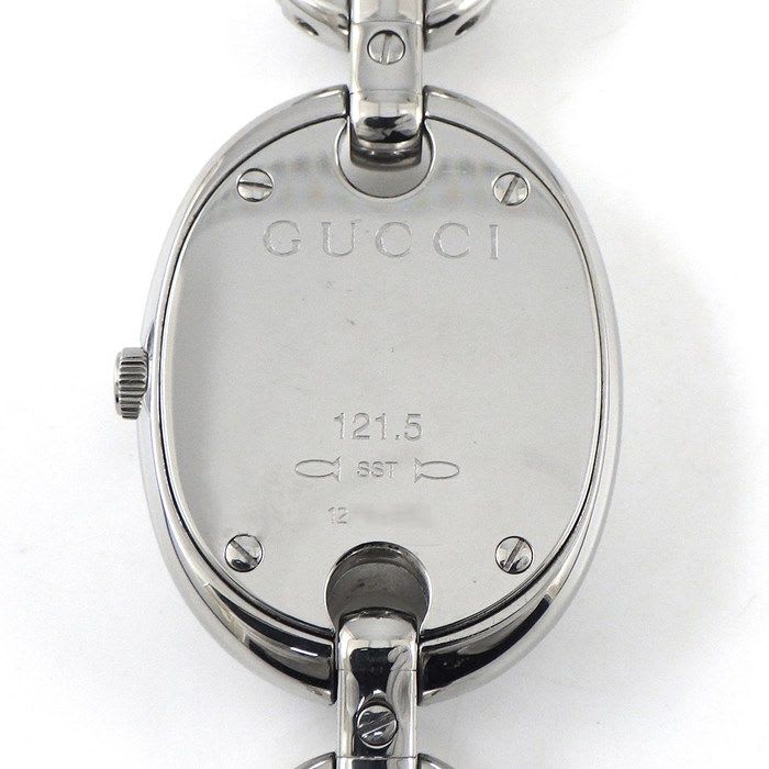 Gucci Watch Marina 121.5 Mirror Surface Dial Oval Link Bracelet
