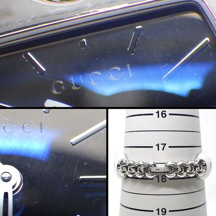 Gucci Watch Marina 121.5 Mirror Surface Dial Oval Link Bracelet