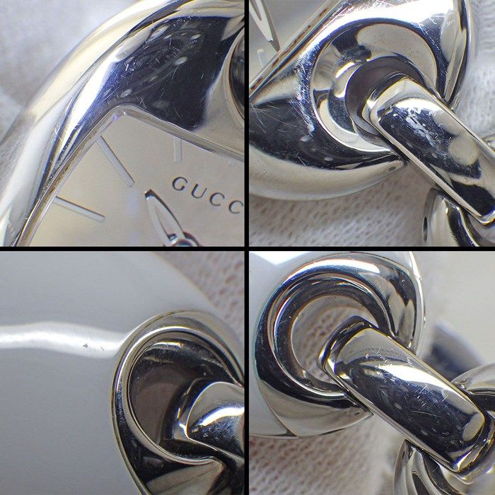 Gucci Watch Marina 121.5 Mirror Surface Dial Oval Link Bracelet