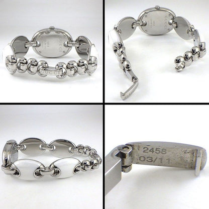 Gucci Watch Marina 121.5 Mirror Surface Dial Oval Link Bracelet