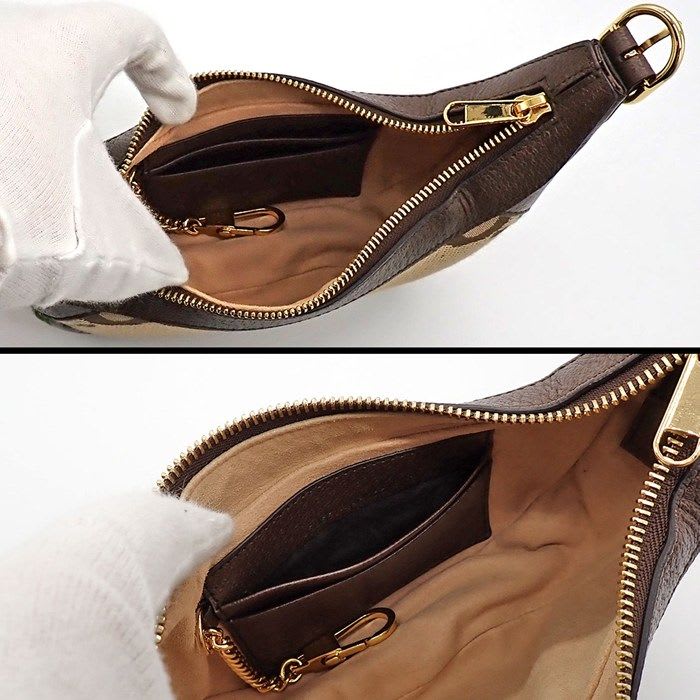 Gucci Shoulder Bag Ophidia Mini Camel Ebony Jumbo GG Canvas