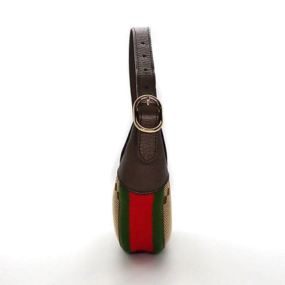 Gucci Shoulder Bag Ophidia Mini Camel Ebony Jumbo GG Canvas