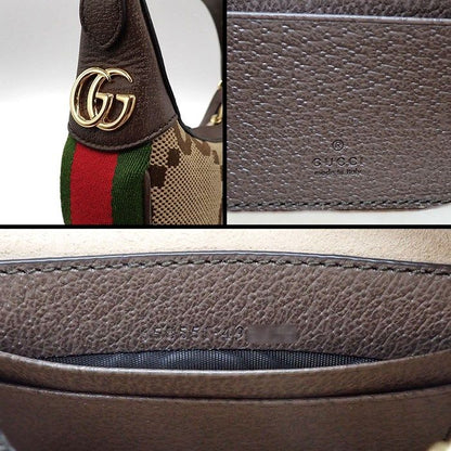 Gucci Shoulder Bag Ophidia Mini Camel Ebony Jumbo GG Canvas