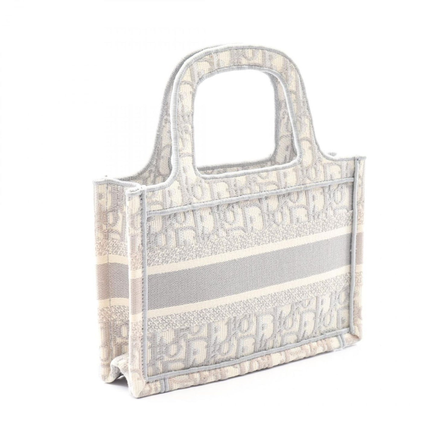 Dior Handbag Book Tote Mini Gray Canvas Book Tote Mini Ladies B