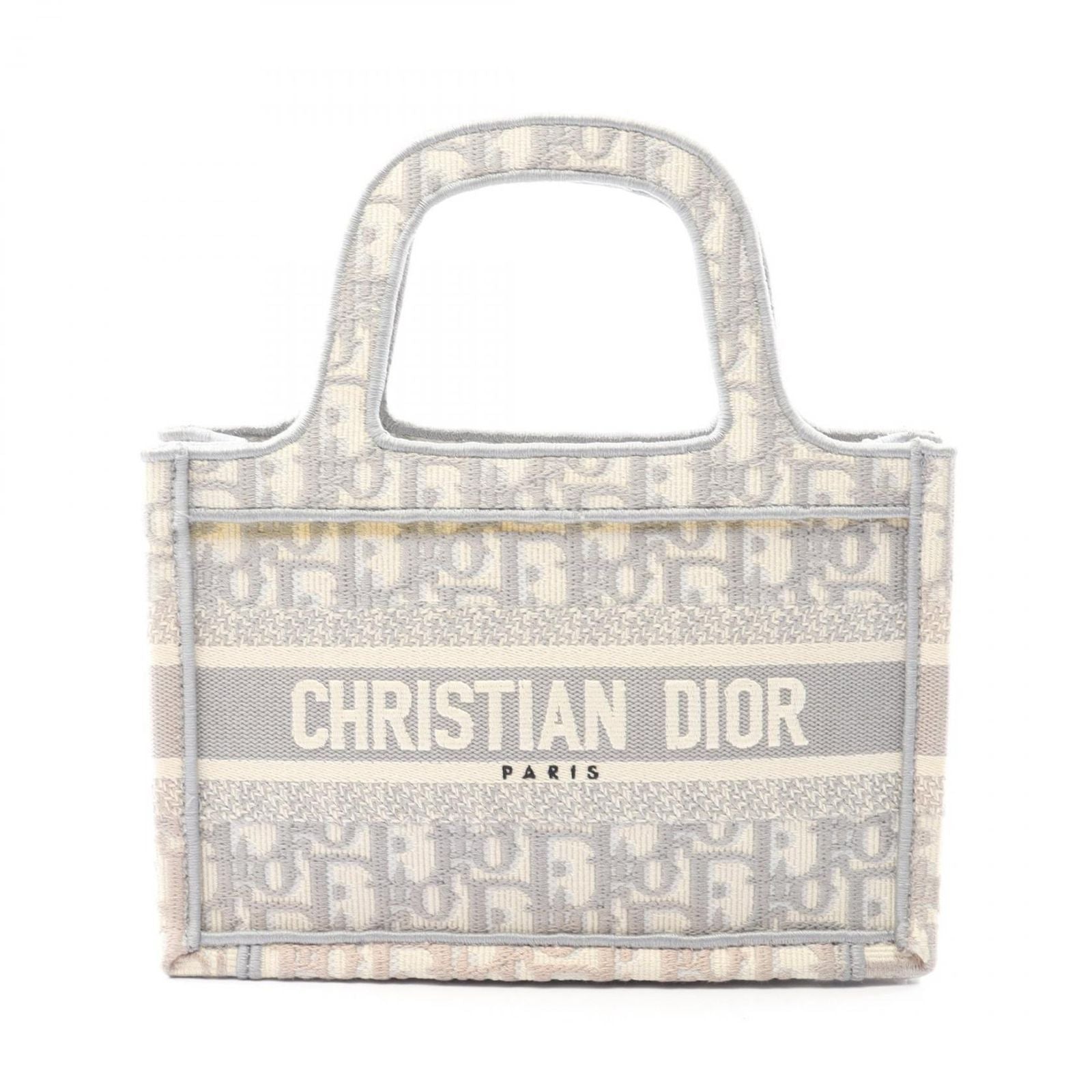 Dior Handbag Book Tote Mini Gray Canvas Book Tote Mini Ladies B