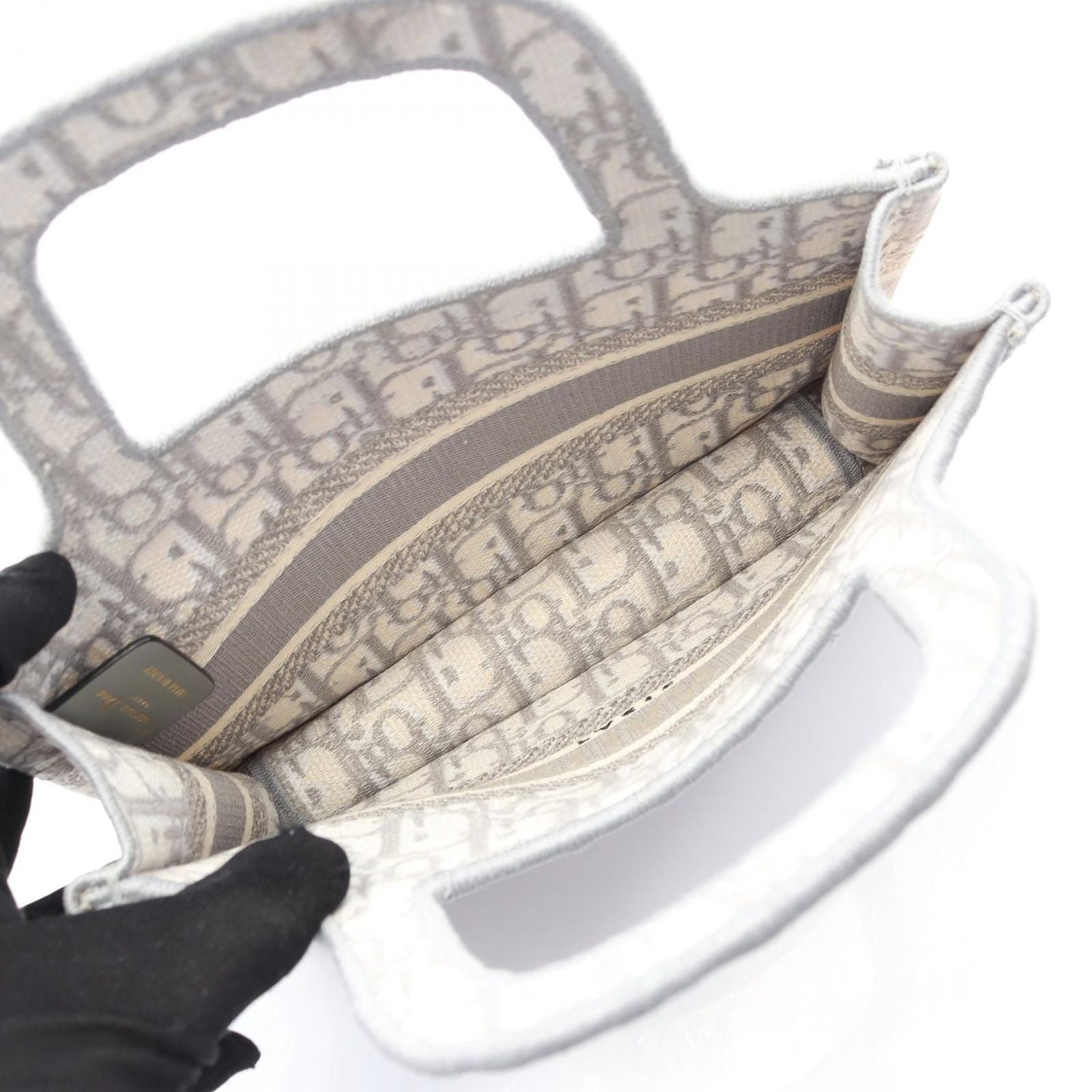 Dior Handbag Book Tote Mini Gray Canvas Book Tote Mini Ladies B