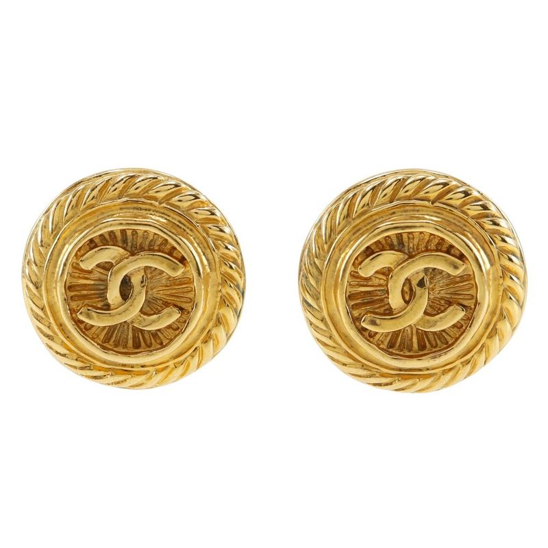 Chanel Coco Mark Vintage Gold Plated 93p Ladies 23.8g Earring
