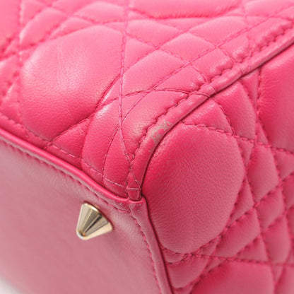 Dior Handbag Lady Dior Cannage Magenta Leather Lady Dior Cannage 2way Tote